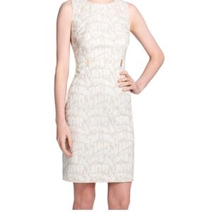 Calvin Klein Beige Patterned Mini Dress